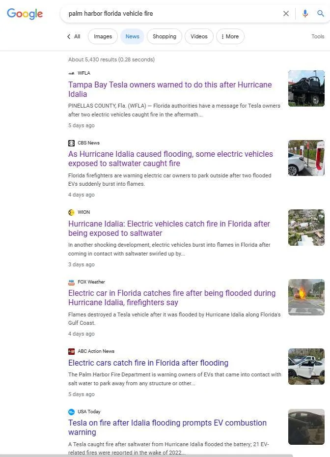 Porsche Cayenne EV "Some electric vehicles exposed to Hurricane saltwater flooding caught fire" - Article 1693950183268