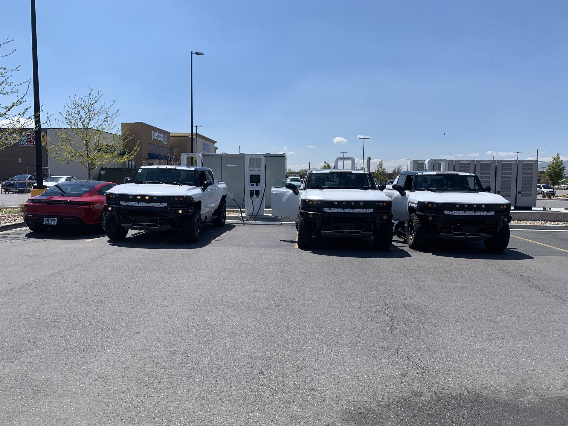 Porsche Cayenne EV Spanish Fork EA chargers and a group of 3 test Hummer EV’ 3BA74599-6968-41E5-A57D-E3E2A8372B87