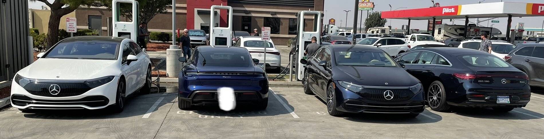Porsche Cayenne EV Gang of EQSs at Lost Hills 7329742B-668F-4E54-85C4-F43216D8CBEB.JPG