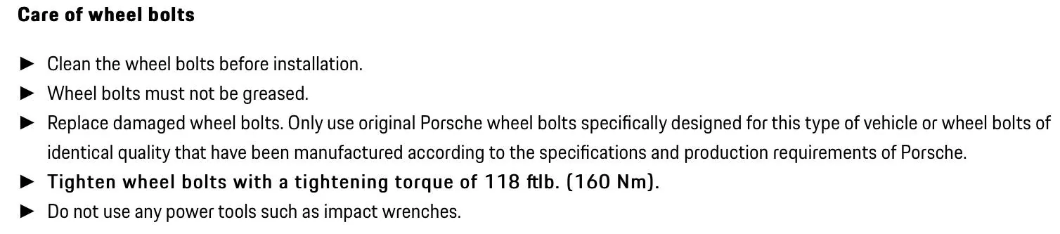 Porsche Cayenne EV Taycan Wheel Torque / Lug Nut Torque B0DA4825-9DE1-429A-BAF3-A2D99EC8628A