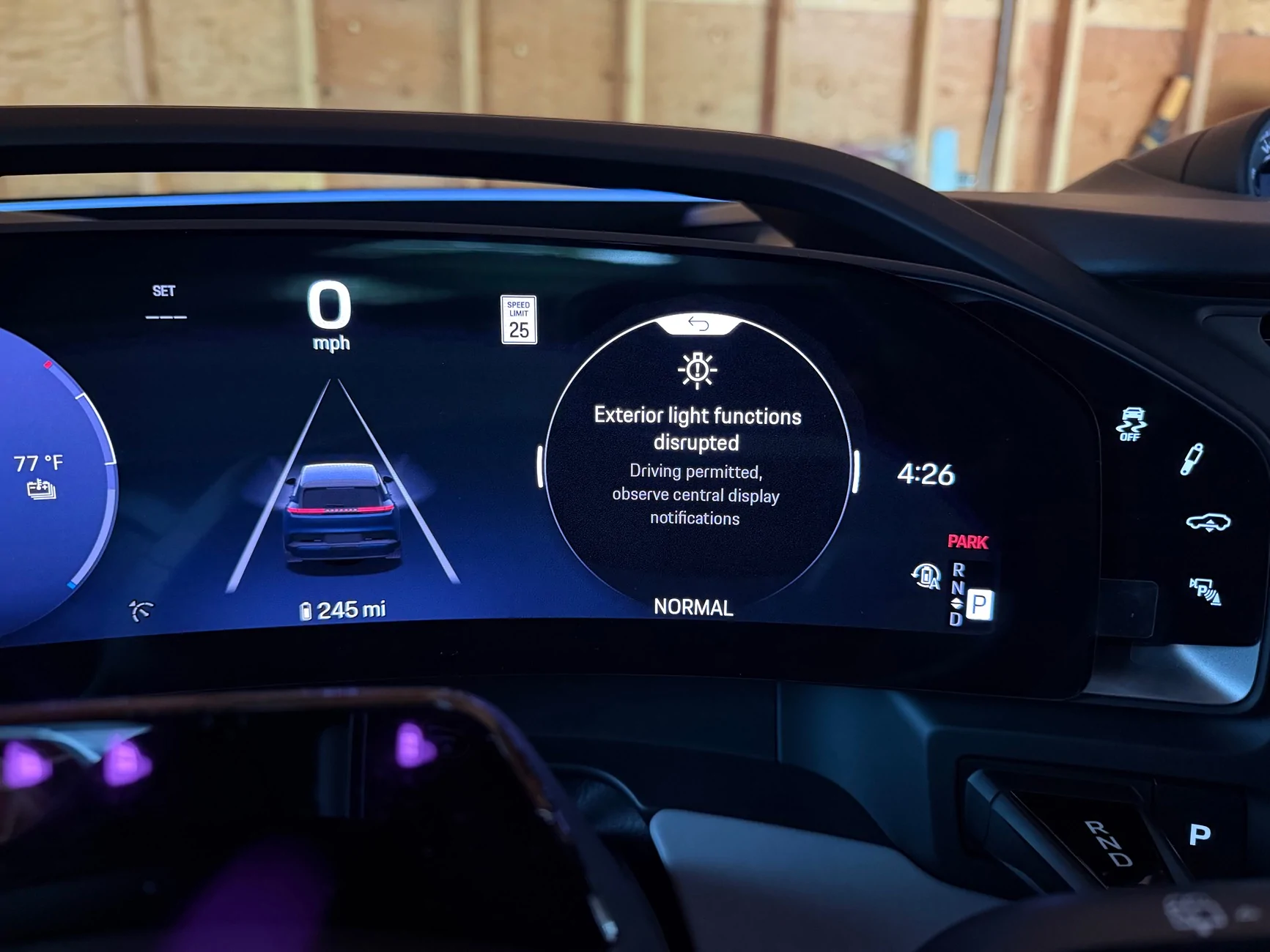 Porsche Cayenne EV Vehicle Lighting Error IMG_0260