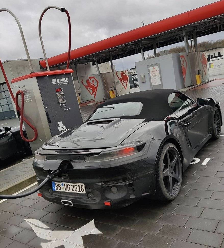 Porsche Cayenne EV Photo: charging next to Boxster EV prototype IMG_0551