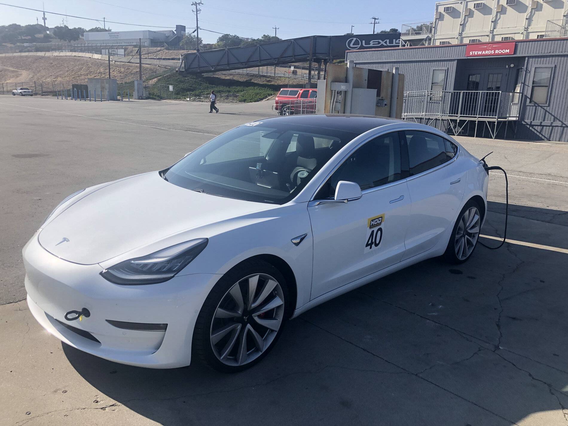 Porsche Cayenne EV Model 3 vs. Taycan Turbo S Track Race IMG_0762