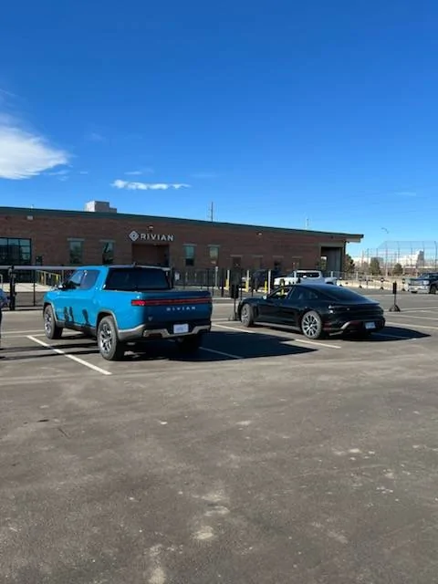 Porsche Cayenne EV Way off topic:   when my Taycan met Rivian IMG_1760.HEIC