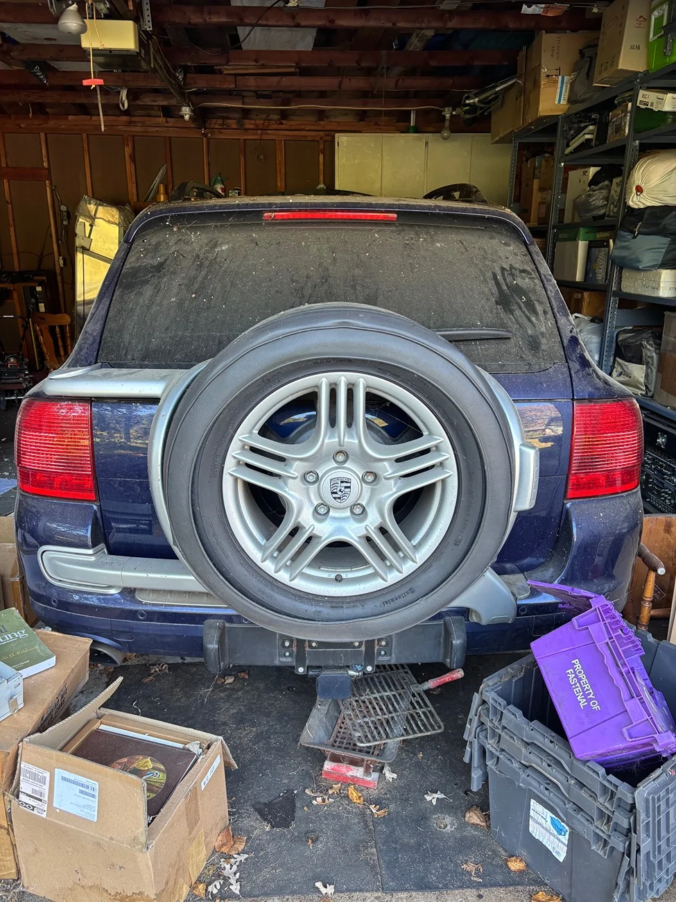 Porsche Cayenne EV 2005 Cayenne S automatic with factory rear mounted tire barn find IMG_3560