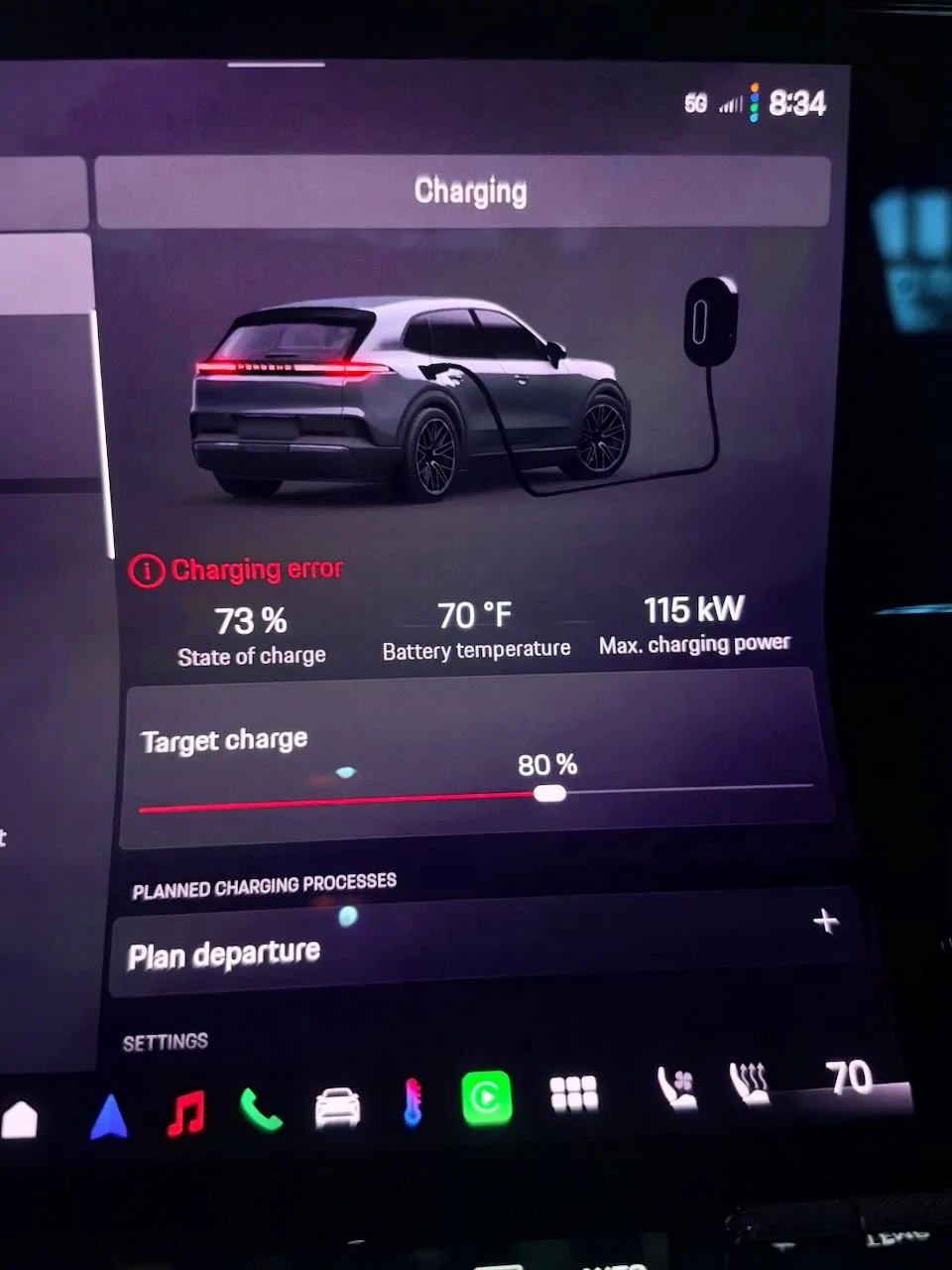 Porsche Cayenne EV Error When Trying to Charge Cayenne S EV IMG_8862