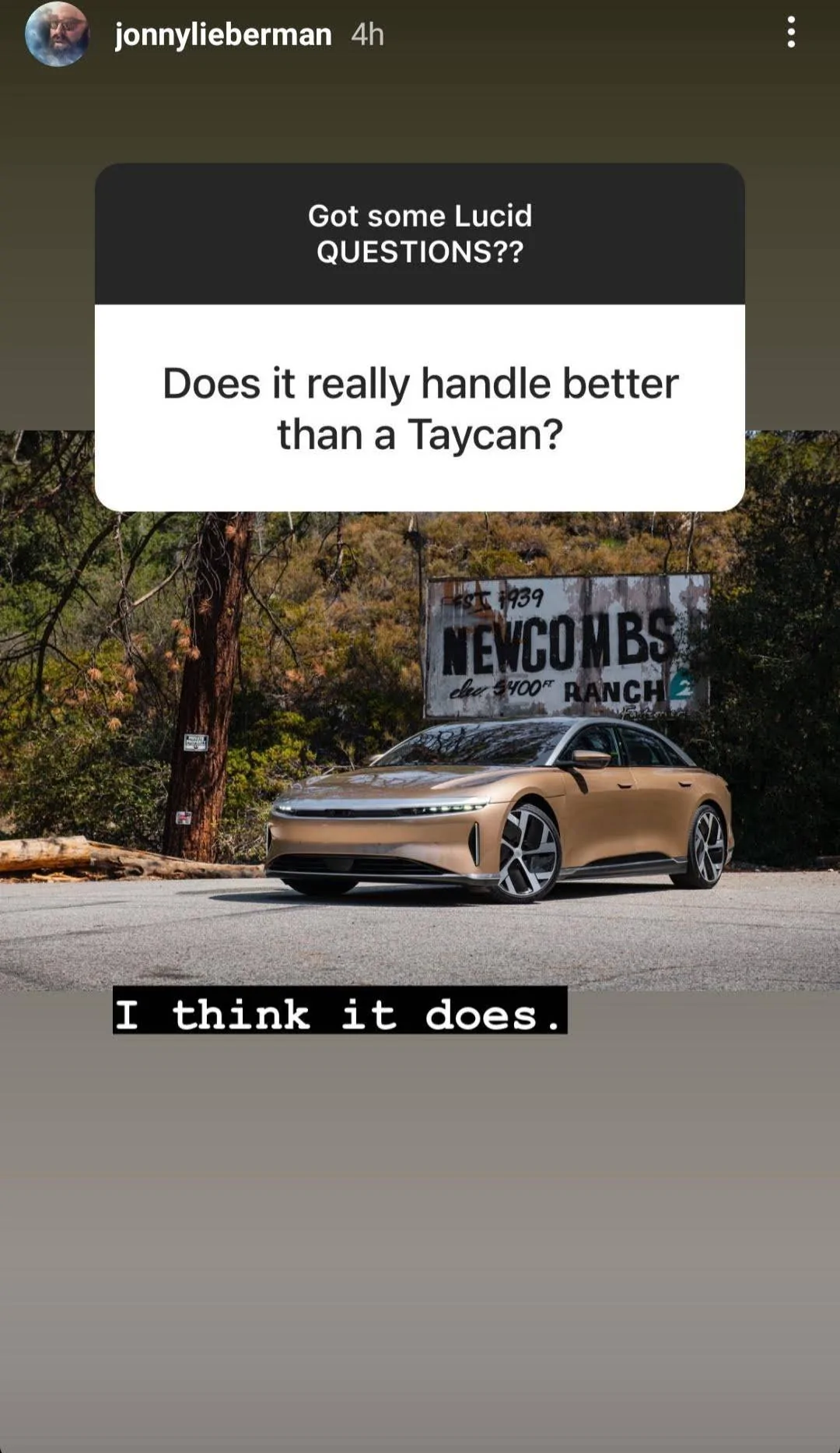Porsche Cayenne EV MT review of Lucid. Better than Taycan? Screenshot_20210825-173918_Instagram
