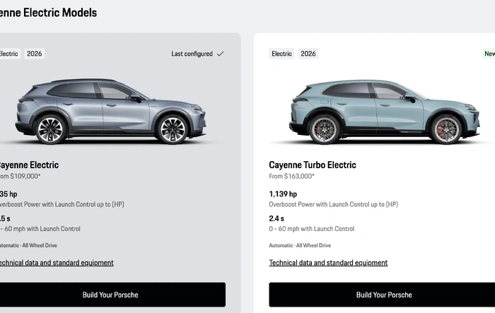 Configurator available for 2026 Cayenne Electric EV - post your build!