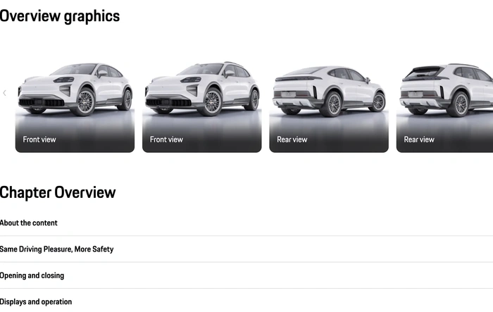 Online Manual Available for Cayenne EV (UK version)