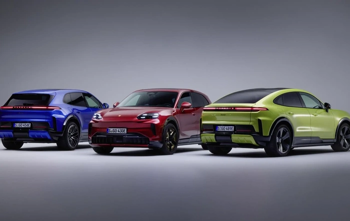 2027 Cayenne Electric EV gets more colors (PTS paint-to sample) and more features: automatic opening doors, massage / ventilated seats with 4D audio